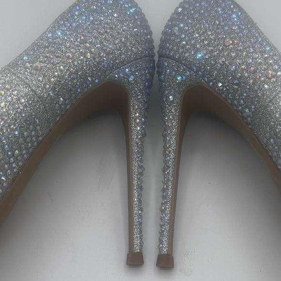 Sparkling Silver Elisabet Tang NEW STUNNING 5” Rhinestone Heels PERFECTION 8.5 M - Picture 16 of 16